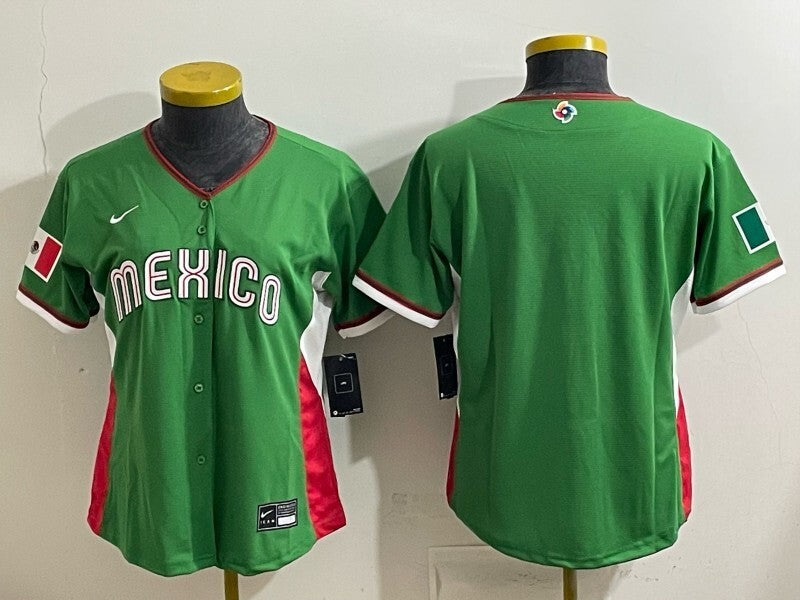 Women Mexico Baseball Green 2026 World Baseball Classic 26 World Cup Women Style 4