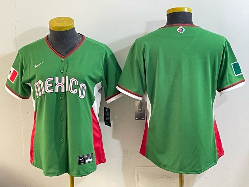 Women Mexico Baseball Green 2026 World Baseball Classic Stadium 26 World Cup Women Youth Style 4
