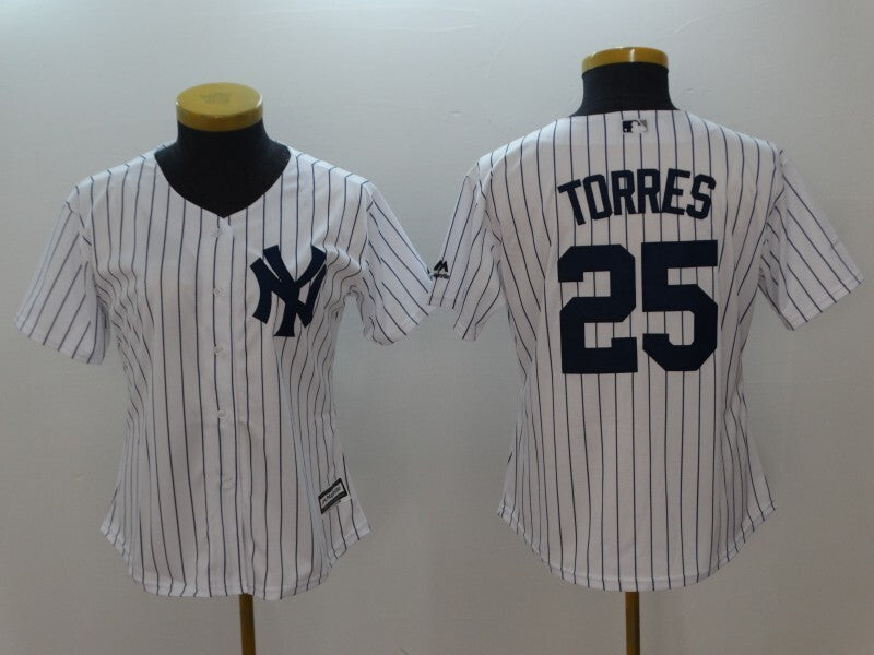 Women New York Yankees #25 Gleyber Torres Style 2