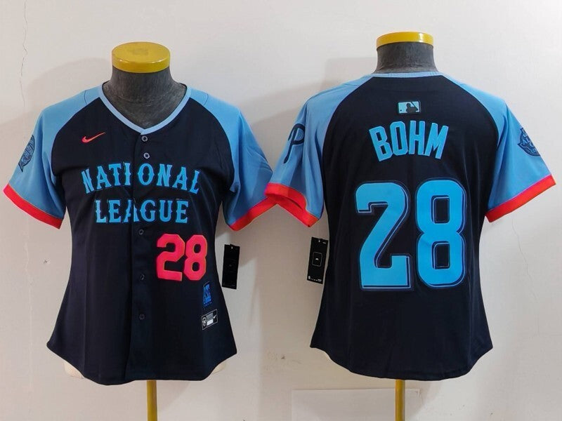 Women Philadelphia Phillies #28 Alec Bohm Phillies 2024 All-Star Women Style 1