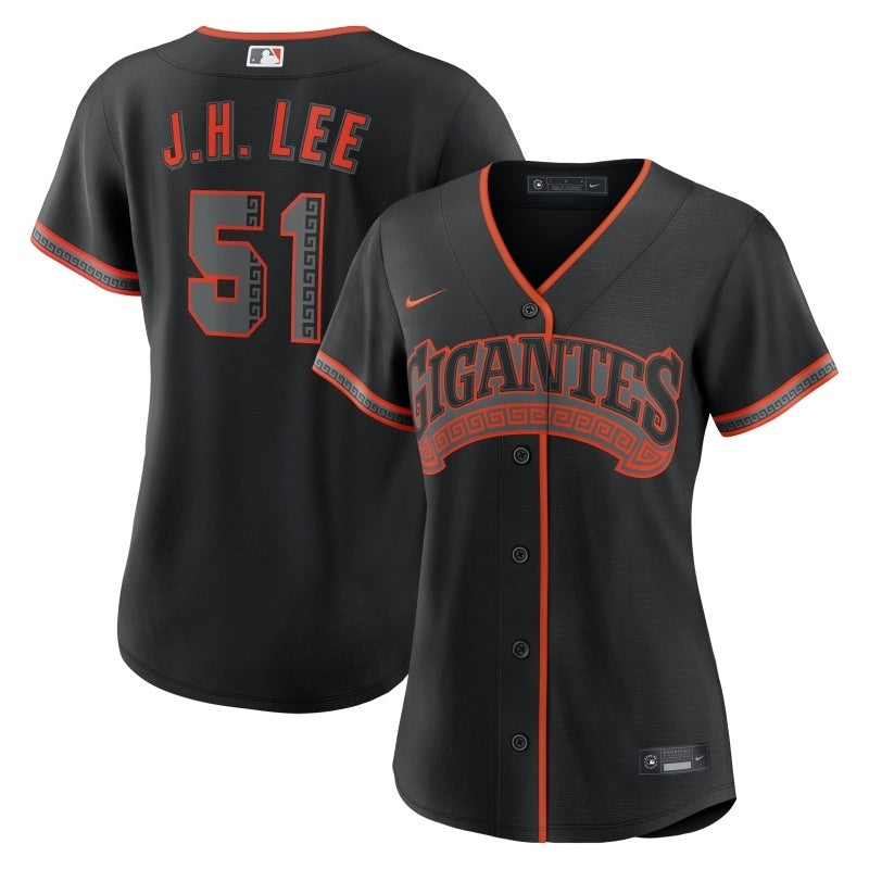 Women San Francisco Giants #51 Jung Hoo Lee Alternate Replica Jersey - Black (1)_conew1