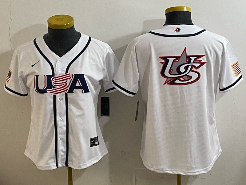 Women USA Baseball x Undefeated White 2026 World Baseball Classic 26 World Cup Women Style 3