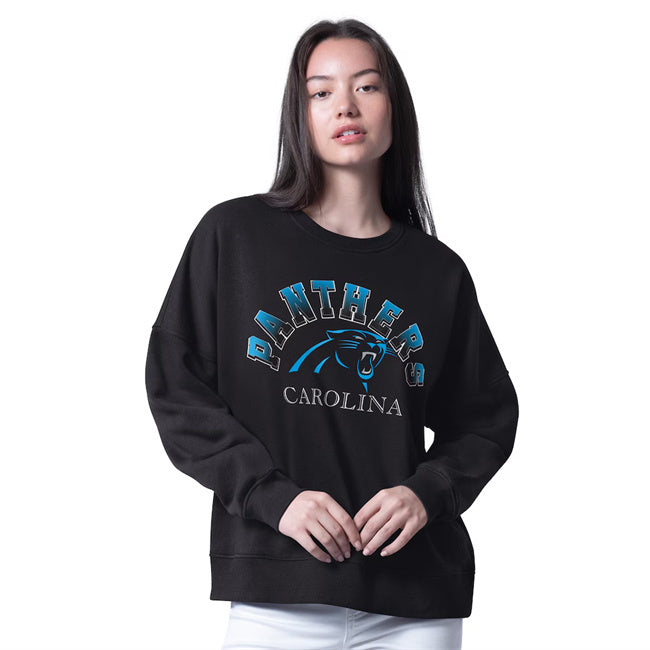 Women's Carolina Panthers Black G-III 4Her by Carl Banks Oversized Feud Sweatshirt