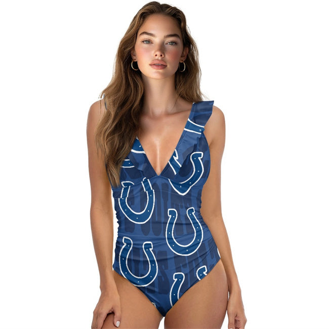Women's Indianapolis Colts Coverage Comfortable Swimwear Beachwear Bathing Bikini