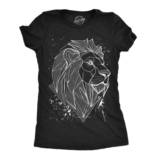 Womens 3D Lion T Shirt Funny Awesome Three Dimension Majestic Lions Tee For Ladies Funny Womens T Shirts Cute Slimming Top Comfortable Soft Womenswear Funny Animal T Shirt Women's Novelty T Shirts Black - 3D
