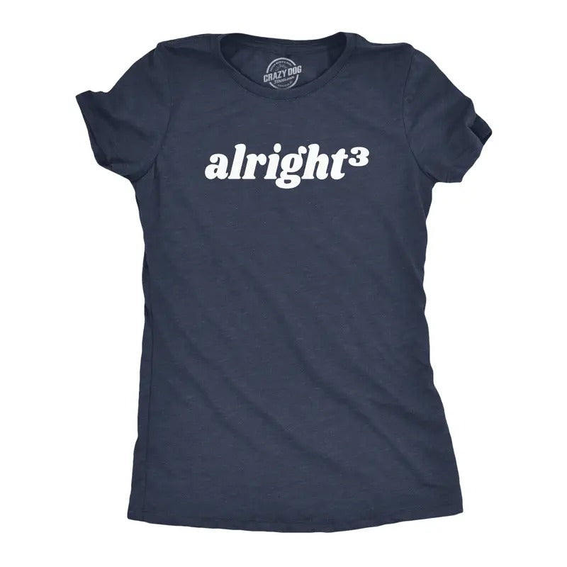 Womens Alright Cubed T Shirt Funny Nerdy Math Joke Tee for Ladies Funny Womens T Shirts Cute Slimming Top Comfortable Soft Womenswear Sarcastic Tops for Women Funny Nerd Top Women's Novelty Tees Navy -