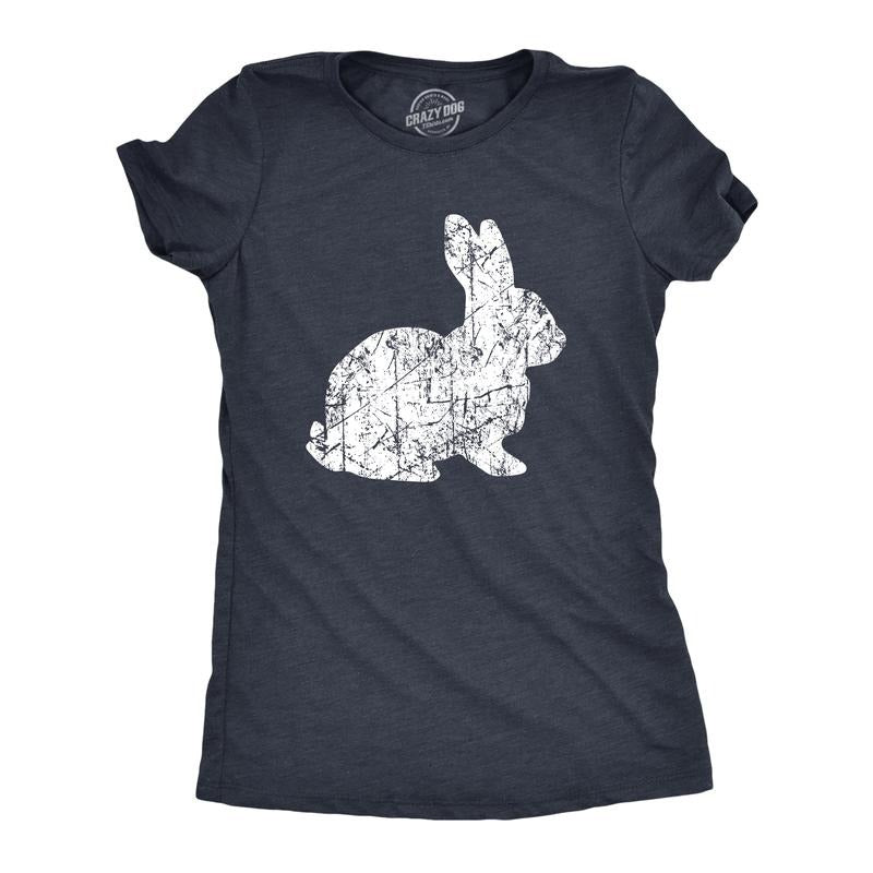 Womens Big Bunny T Shirt Funny Cute Easter Sunday Rabbit Tee For Ladies Funny Womens T Shirts Cute Slimming Top Comfortable Soft Womenswear Easter Tops for Women Funny Animal Top Women's Novelty Tees Navy - Big