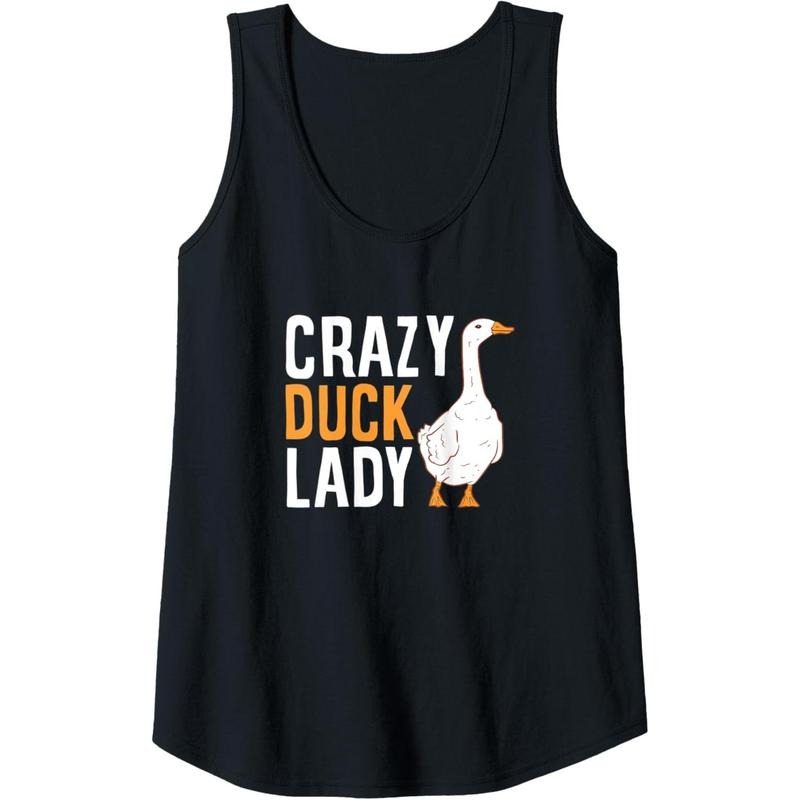 Womens Crazy Duck Lady Cute Duck Mom Love Ducks Tank Top MADE IN USA