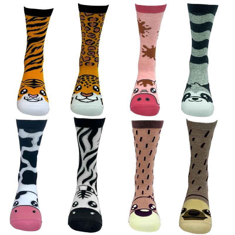Womens Cute Toe Animals Socks Bundle 8 Pack Socks With Funny Graphics For Ladies Funny Graphic Socks Comfortable Fitted Spandex Cotton