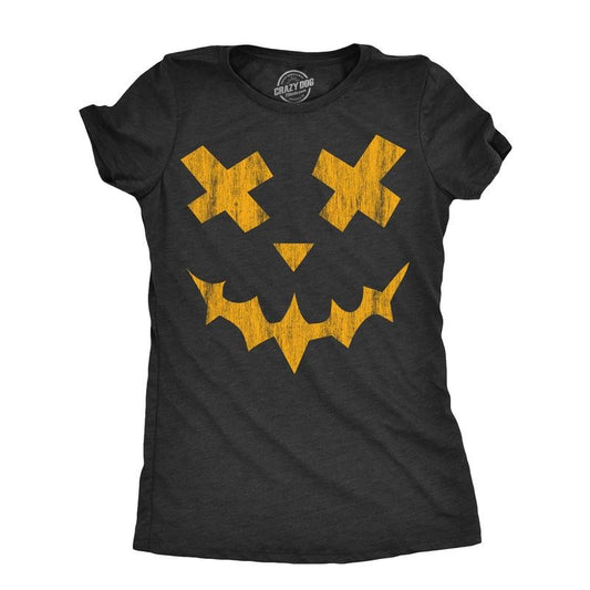 Womens Excellent Xavier Pumpkin T Shirt Funny Halloween Jack O Lantern Freaky Smile Tee For Ladies Funny Womens T Shirts Cute Slimming Top Comfortable Soft Womenswear Halloween Tops for Women Women's Black - L