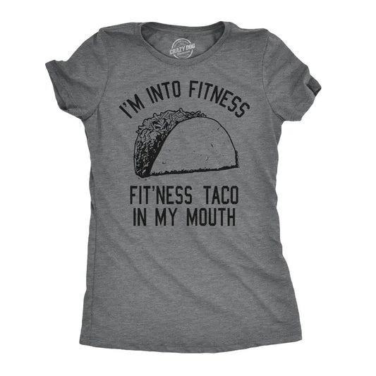 Womens Fitness Taco Funny Gym T Shirt Cool Humor Graphic Muscle Tee for Ladies Funny Womens T Shirts Cute Vintage Fashion T-Shirt Gift