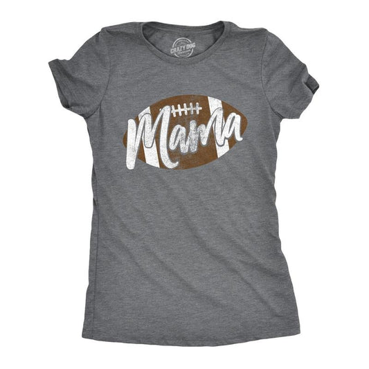 Womens Football Mama T Shirt Cute Pee Wee League Mom Tee Funny Womens T Shirts Cute Slimming Top Comfortable Soft Womenswear Mother's Day Tops for Women Funny Football Top Women's Novelty Tees Dark Grey