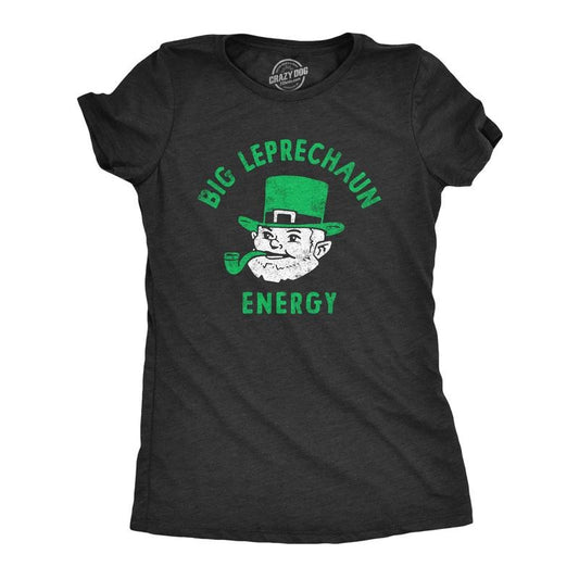 Womens Funny T Shirts Big Leprechaun Energy St Patricks Day Novelty Tee Funny Womens T Shirts Cute Slimming Top Comfortable Soft Womenswear Saint Patrick's Day Tops for Women Women's Novelty Tees Black -