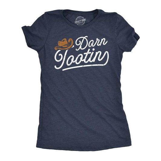 Womens Funny T Shirts Darn Tootin Sarcastic Western Graphic Novelty Tee For Ladies Funny Womens T Shirts Cute Slimming Top Comfortable Soft Womenswear Funny Sarcastic Top Women's Novelty Tees Navy -