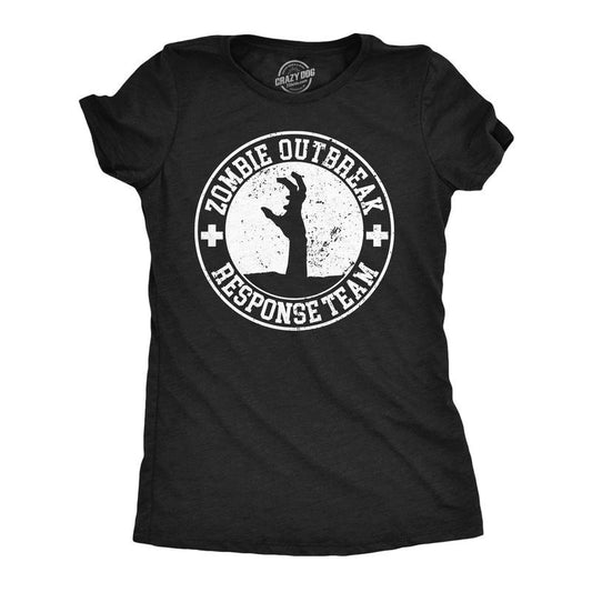 Womens Funny T Shirts Zombie Outbreak Response Team Sarcastic Graphic Tee for Ladies Funny Womens T Shirts Cute Slimming Top Black -