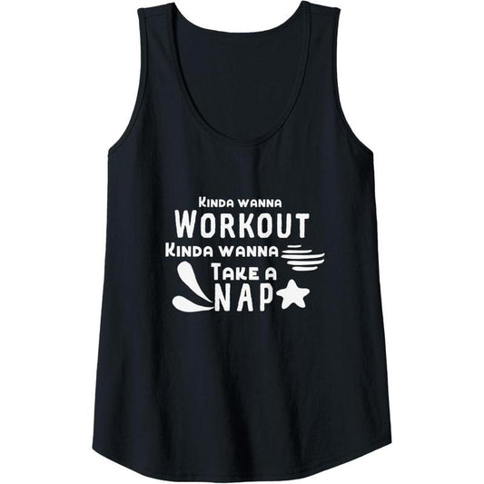 Womens Kinda Wanna Workout Kinda Wanna Take a Nap Funny Gym Tank Top MADE IN USA