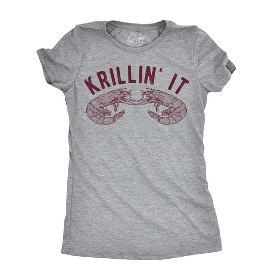 Womens Krillin It T Shirt Funny Small Sea Creature Krill Joke Tee For Ladies Funny Womens T Shirts Cute Slimming Top...