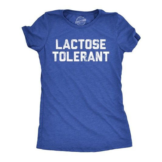 Womens Lactose Tolerant T Shirt Funny Cheesy Dairy Lovers Joke Tee for Ladies Funny Womens T Shirts Cute Slimming Top Comfortable Soft Womenswear Sarcastic Tops for Women Funny Food Top Women's Royal -