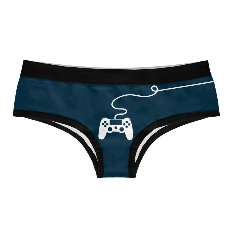 Womens Leave This To The Professional Panties Gamer Bikini Brief Funny Gaming Controller Graphic Funny Underwear for Women Nerd  Funny Gamer  Women's Novelty Panties Blue