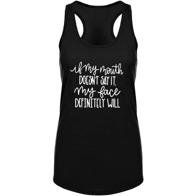 Womens Workout Tank Tops-Novelty Funny Saying Fitness Gym Racerback Sleeveless Shirts for Women Made in USA