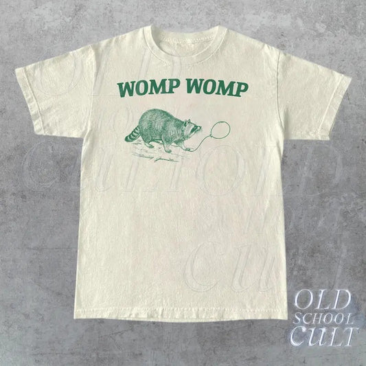 Womp Womp Funny Retro Shirt, Unisex Meme T Shirt, Funny T Shirt, Raccoon Graphic Shirt, Relaxed Cotton Adult Tee, Cool Gift, Raccoon Lovers wompwompmrcomershirt