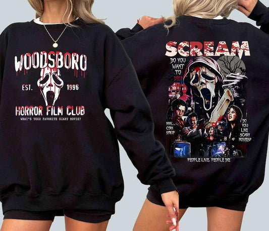 Woodsboro Horror film Club Shirt ? Halloween Killers Friends Movie Unisex Shirt Double Sides | You Can't Kill The Boogexman Shirt | Must Have Halloween Shirt