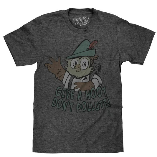 Woodsy Owl Give a Hoot Don't Pollute T- Shirt - Gray Hoodie, Sweatshirt | WearSparks.com