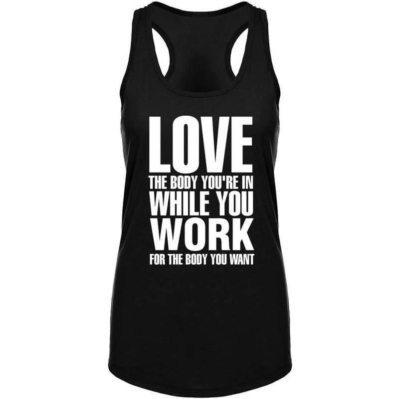 Workout Tank Tops for Women-Womens Inspirational Funny Saying Fitness Gym Racerback Sleeveless Shirts Made in USA