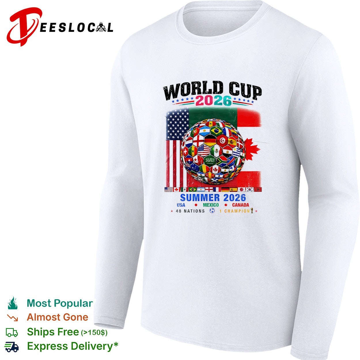 World Cup 2026 USA Mexico Canada 48 nations soccer ball shirt