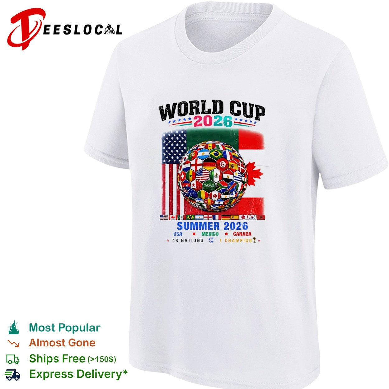World Cup 2026 USA Mexico Canada 48 nations soccer ball shirt