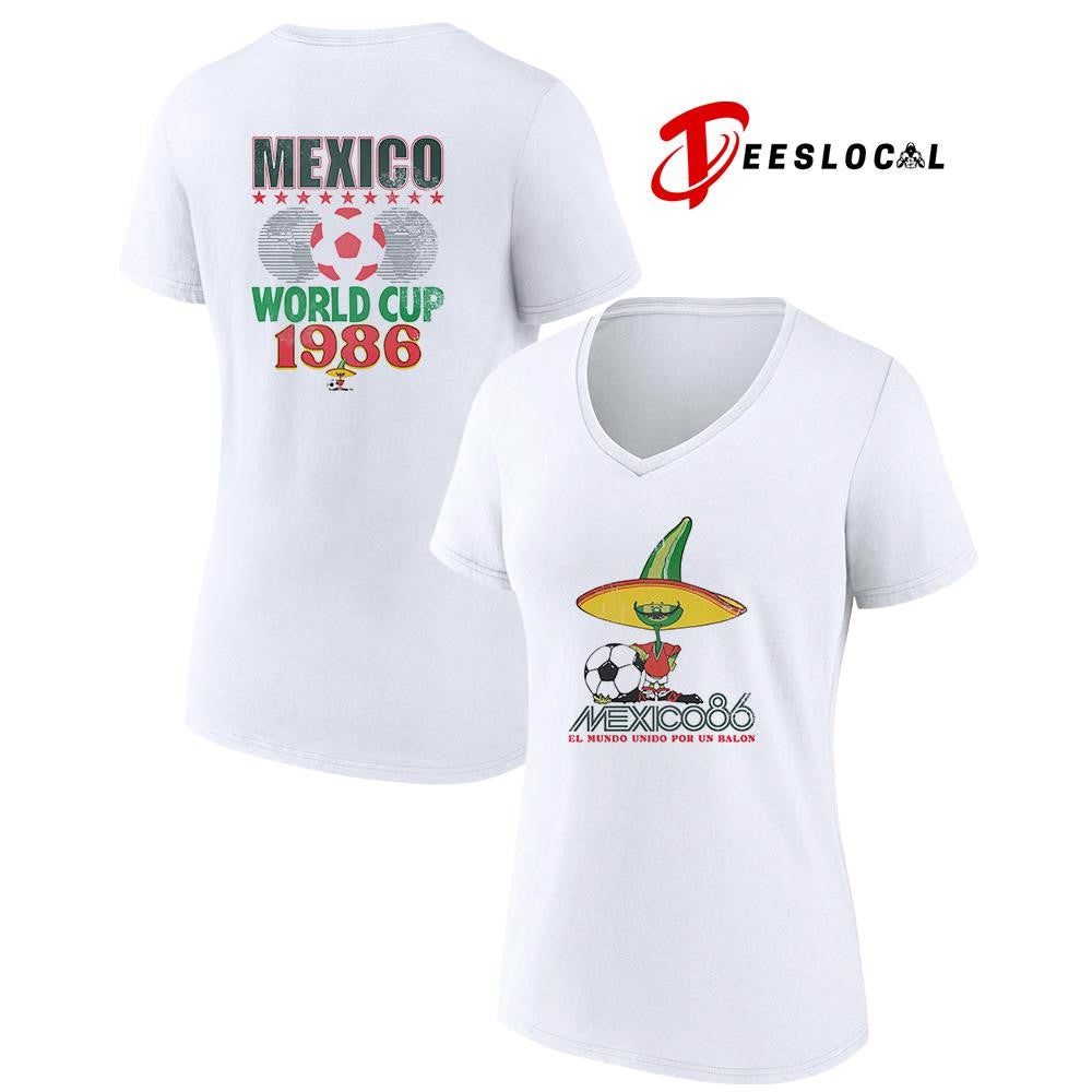 World Cup Mexico 86 el mundo unido por un balon mascot graphic shirt