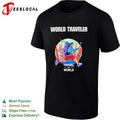 World Traveler Travel the World Statue of Liberty Big Ben Eiffel Tower Pisa shirt