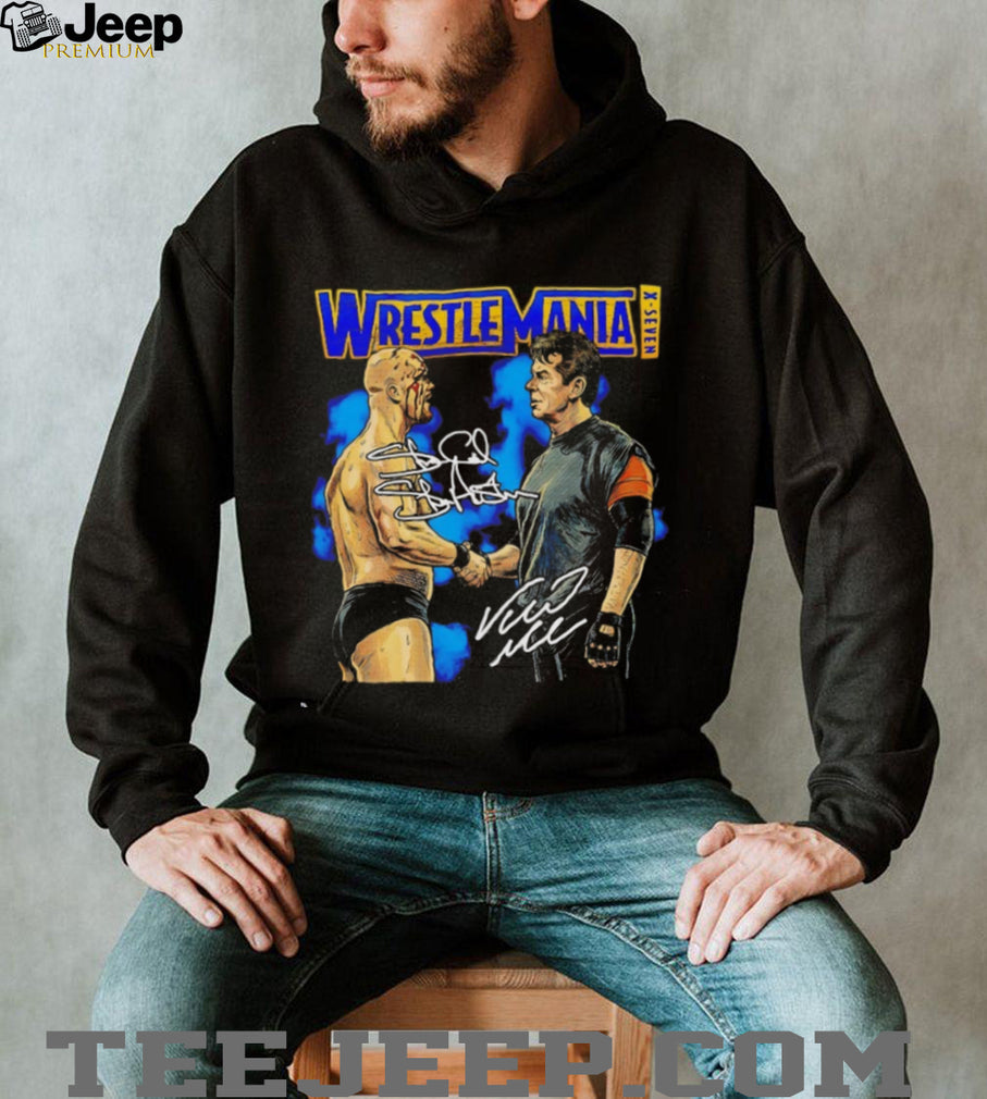 WrestleMania X Seven Stone Cold Steve Austin vs Vince McMahon Signed T Shirt