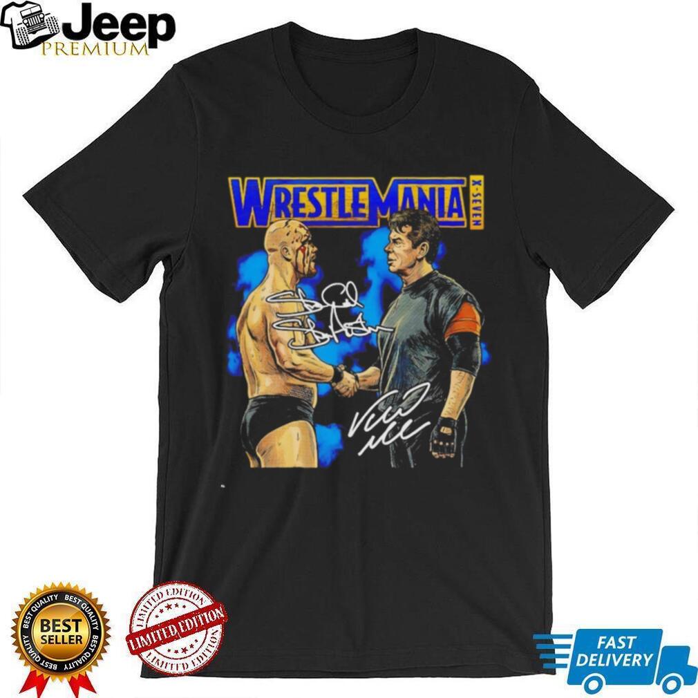 WrestleMania X Seven Stone Cold Steve Austin vs Vince McMahon Signed T Shirt
