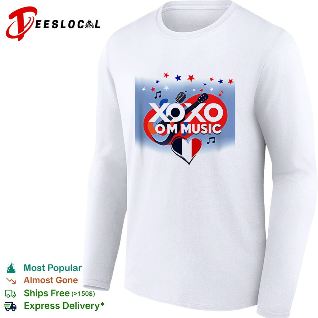 XOXO OM Music France heart guitar shirt