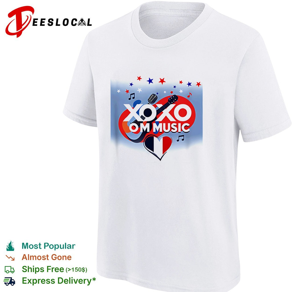 XOXO OM Music France heart guitar shirt