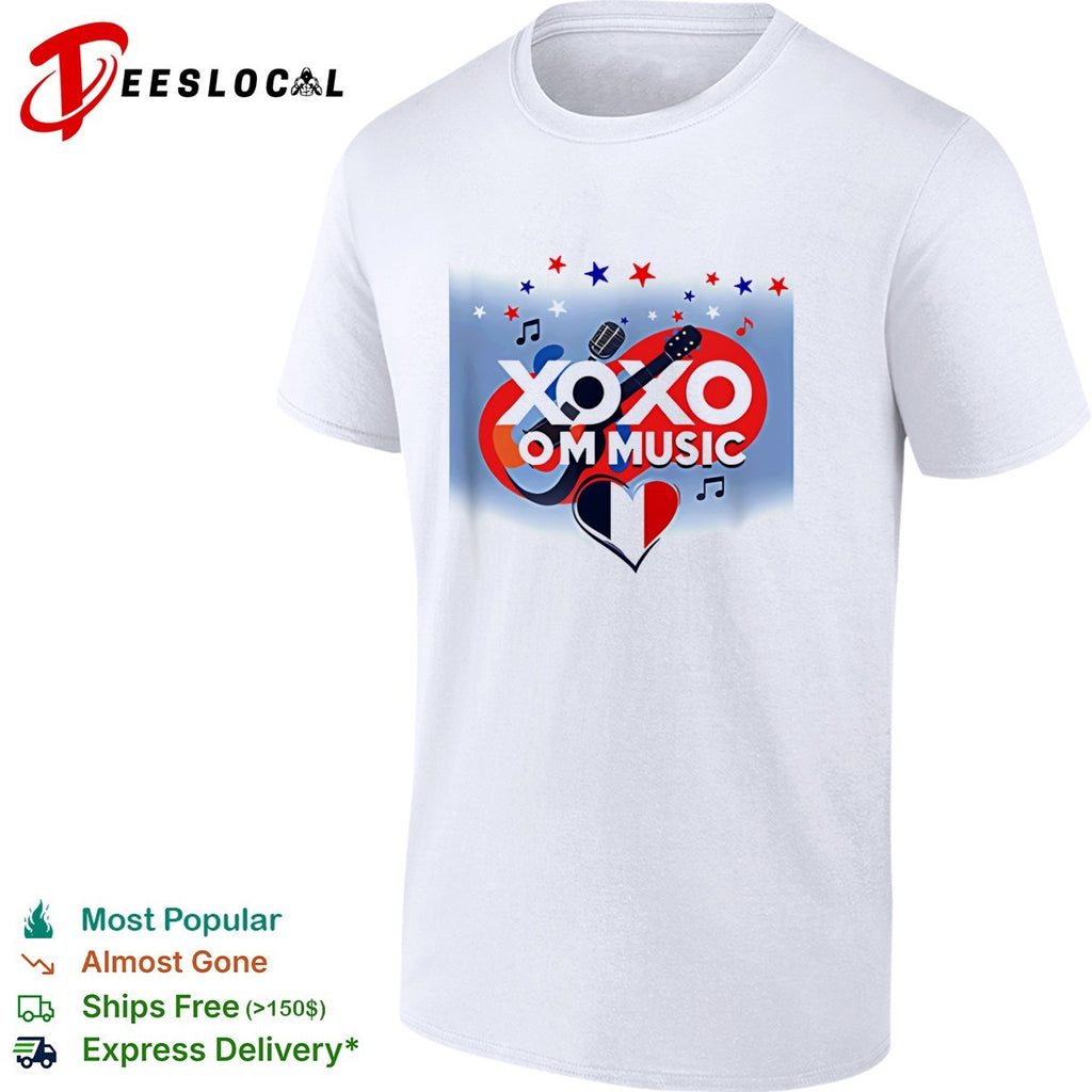 XOXO OM Music France heart guitar shirt