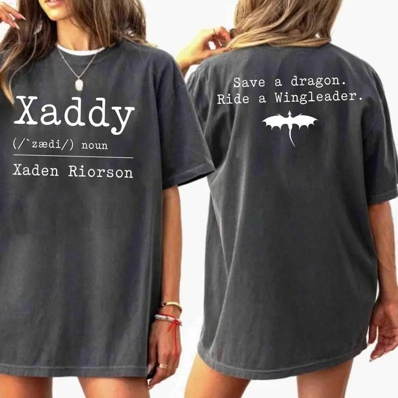 Xaddy Shirt, Xaden Riorson Shirt, Xaden Fourth Wing Shirt, Fourth Wing Merch, Fantasy Bookish Shirt, Dragon Riders Shirt, Iron Flame Shirt