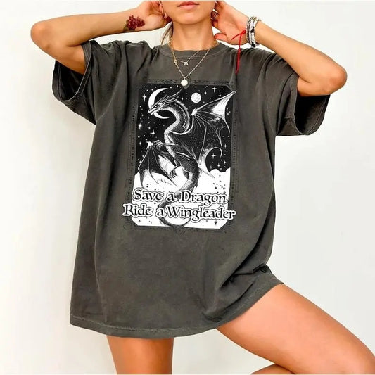 Xaddy Shirt, Xaden Riorson, Save a Dragon Ride a Wingleader Shirt Embroidered, Fantasy Bookish Shirt, Bookish Merch, Gift...