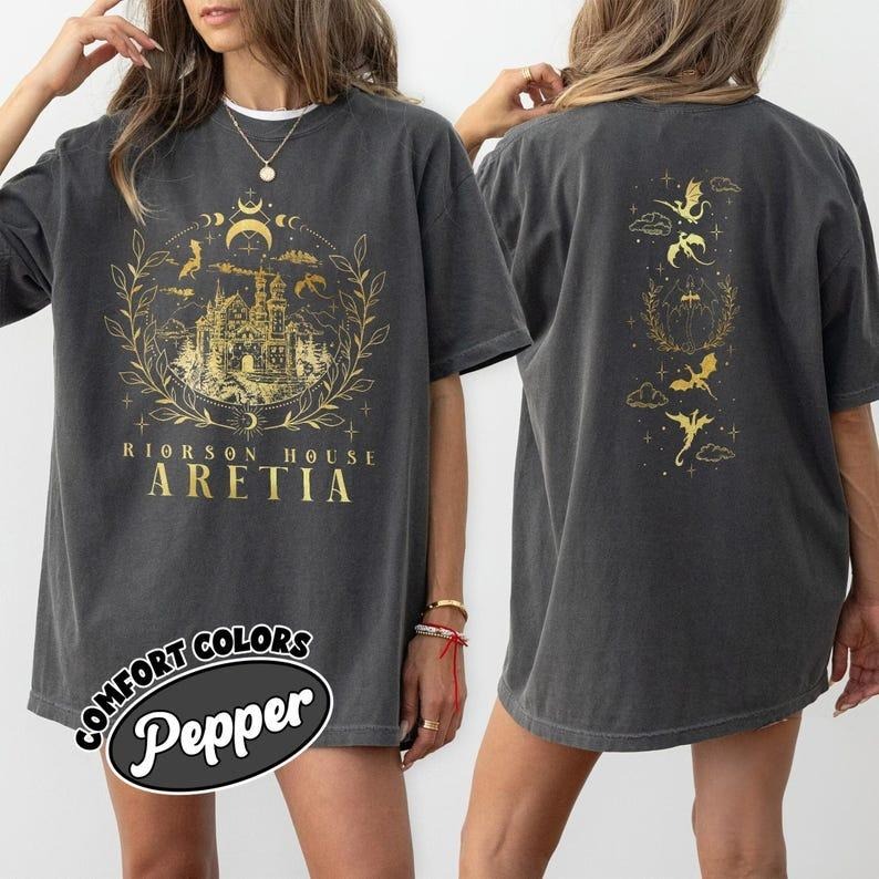 Xaden Riorson House Comfort Colors Shirt, Xaddy Shirt, Dragon Rider 2-Sided Shirt, Fourth Wing Fan Merch, Onyx Storm,Romantasy Bookish Gifts