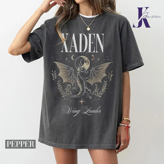 Xaden Riorson Wing Leader T-Shirt Comfort Colors, Xaden Fourth Wing Shirt, Fourth Wing Iron Flame Onyx Storm, Fantasy...
