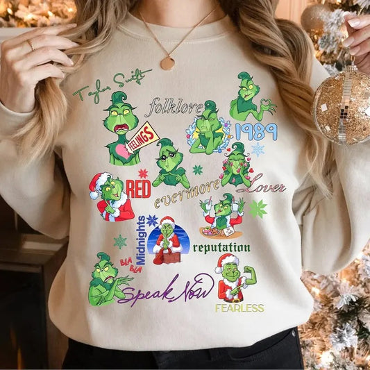 Xmas TS fan Sweater, Christmas Movie Shirt, Merry Greench Eras Tour Sweatshirt, Christmas Gift Idea, Christmas Concert Shirt