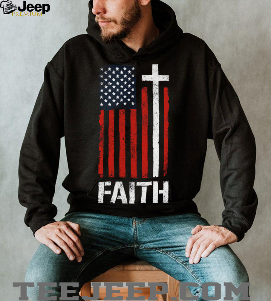 American Flag Cross Faith T Shirt Christian Patriot Apparel (2)