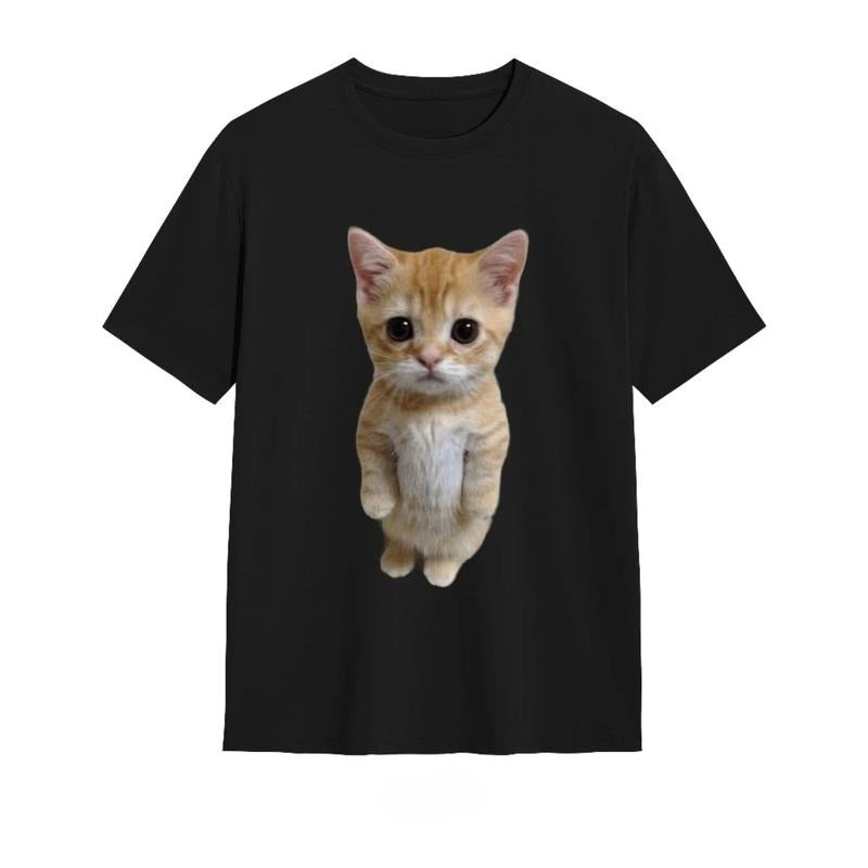 Y2K Adorable Cat Design T-Shirt, Cute Cat Tshirt, Fantasy Kitten Tshirt, Love Cat Tshirt, Meme Cringe Funny Dumb Shirts, Unisex Graphic Tees Gothic Grunge Y2k Emo Scene Amity Affliction Style Clothes Menswear Womenswear Streetwear