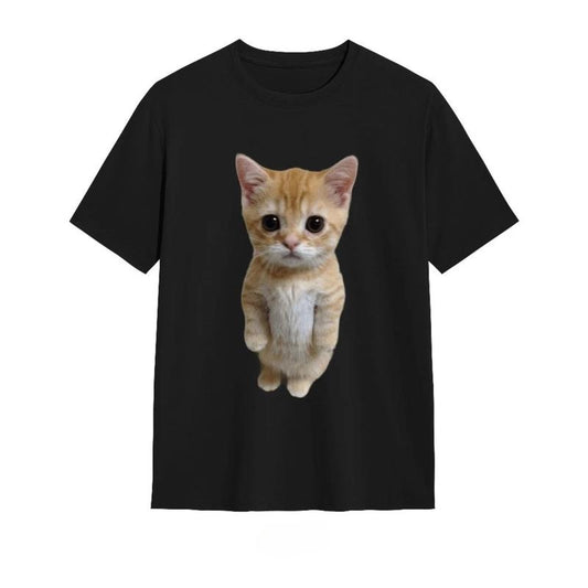 Y2K Adorable Cat Design T-Shirt, Cute Cat Tshirt, Fantasy Kitten Tshirt, Love Cat Tshirt, Meme Cringe Funny Dumb Shirts, Unisex Graphic Tees Gothic Grunge Y2k Emo Scene Amity Affliction Style Clothes Menswear Womenswear Streetwear
