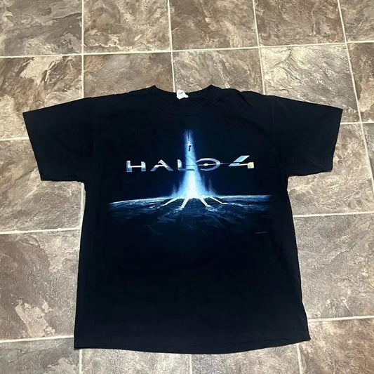 Y2K Halo Tee dated 2012 T-Shirt Cotton Menswear Cotton Menswear Top Decoration Unisex Print