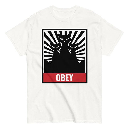Y2K Hypnotic Cat T-shirt OBEY Unisex, Fantasy Kitten Tshirt, Cute Cat Shirt, Love Cat Tshirt, Meme Cringe Funny Dumb Shirts, Unisex Graphic Tees Gothic Grunge Y2k Emo Scene Amity Affliction Style Clothes Menswear Womenswear Streetwear