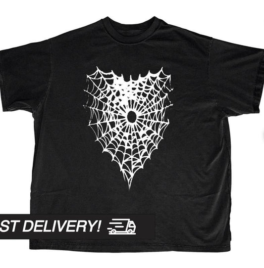 Y2k Shirt Spider Web, Harajuku Goth Punk T-Shirt,Alternative Clothing, Y2k Graphic Shirt, Grunge Alt T-Shirts Menswear Top