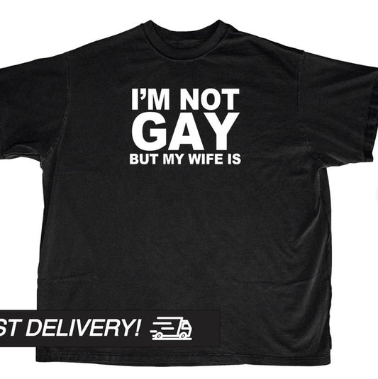 Y2k Shirt, Im not gay but my wife is shirt, y2k clothing, Goth Punk T-Shirt, Streetwear T-Shirt, Alternative Clothing Menswear Top