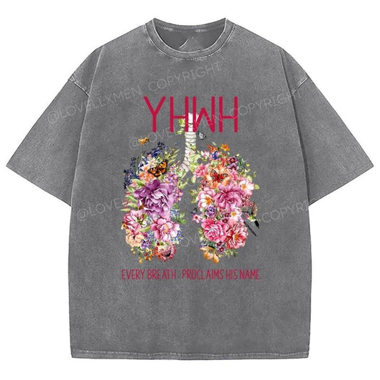 YHWH Washed T-Shirt, Christian t shirts, Christian Jesus  t shirts, Vintage 90s Graphic Tee Gift Cotton Top Womenswear, Mineral color